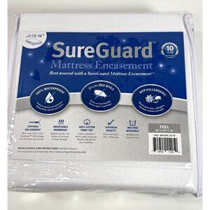 SureGuard Mattress Zippered Encasement Full Size 13-16" Deep Hypoallgergenic